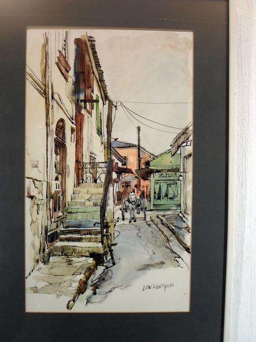Len Lindeque - Legendary SA cartoon artist - Street scene - Magnificent, buy now!!
