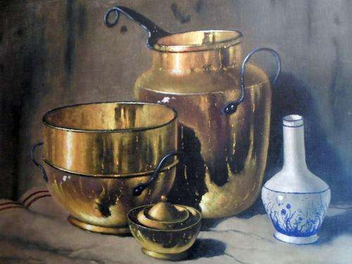G Cronje - Still life - A large beauty, magnificently framed!! A special painting for the collector!