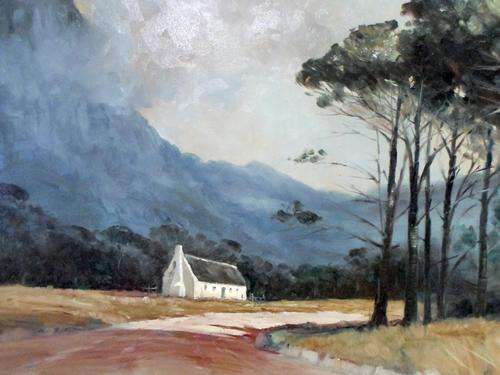 Chris Tugwell - Farmhouse at the foot of the mountains - Amazing investment painting - Bid now