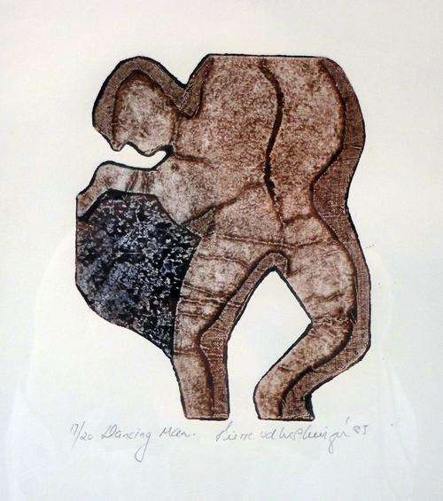 Pierre van der Westhuizen - Dancing man - Limited edition colored etching - Magnificent!! Bid now!!
