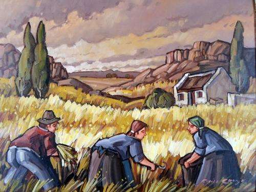 Emile Cronje - The harvest - Investment art at its best! - A beautiful painting!!