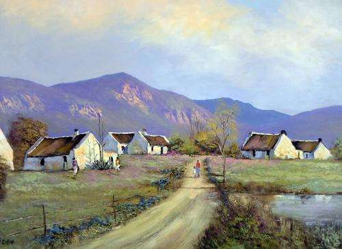 Don Benzien - Landscape art at its best! - Mountain and farm scene - Giveaway price!!