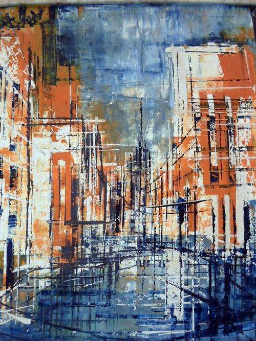 Arthur Cantrell - Abstract city street - A stunning abstract painting - Invest now!!