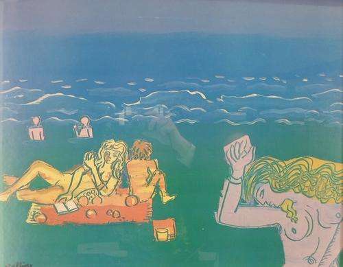Walter Battiss - Nudes on the beach - Signed and editioned poster - Absolutely beautiful!! Bid now!!