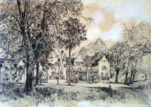 Charles E Peers - Groot Schuur - A beautiful etching! - Bid now!!