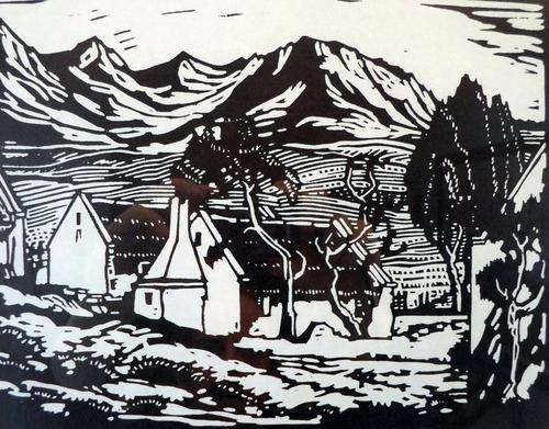Pierneef - House and Mountains - A beautiful photo lithograph!! Bid now!