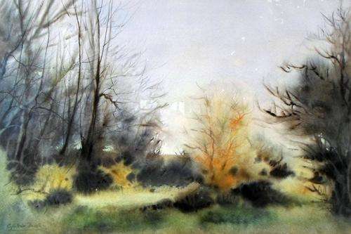 Cynthia Ball - Trees - A beautiful large painting by this talented artist! Bid now!