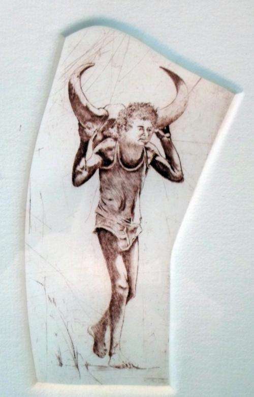 Abe Mathabe - `Hard Life` - Miniature etching