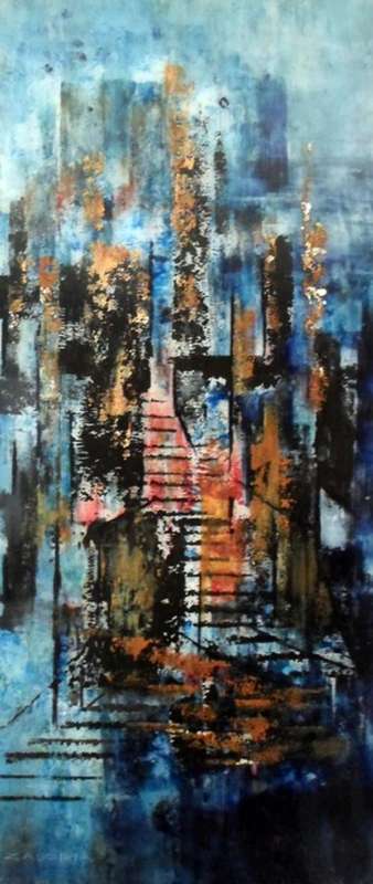Eli Zagoria - Abstract - Unique painting on Perspex - Take a close look, it is stunning!