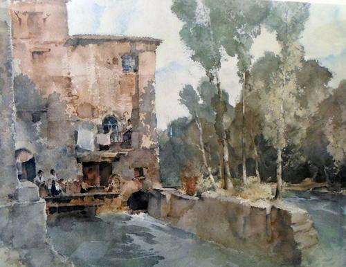 Russel Flint - Sitting outside
