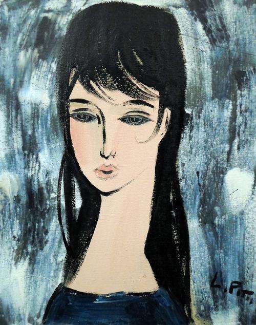 L Piti - Portrait - A beutiful oil painting! Giveaway price, bid now!