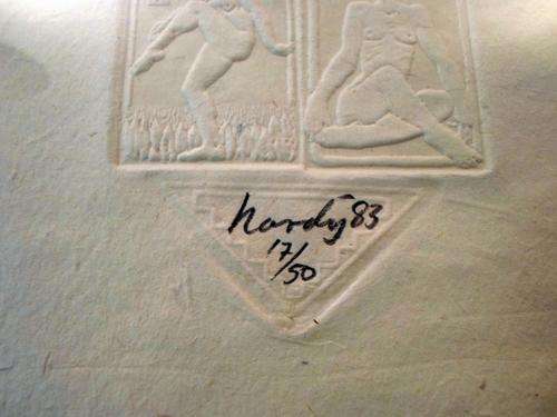 Hardy Botha - Embossed nude figures - A stunning piece! Bid now!