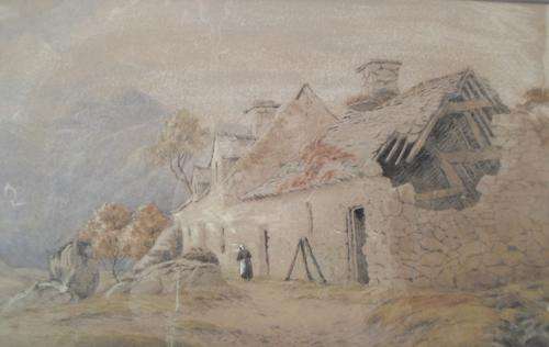 H Hillard - Farmhouse - A very old watercolor