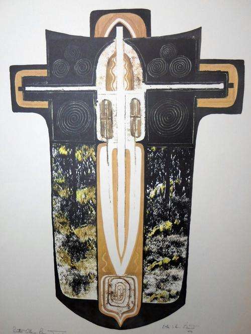 Bettie Cilliers-Barnard - Cross Form - Stone Lithograph - A stunning piece! Low price, bid now!