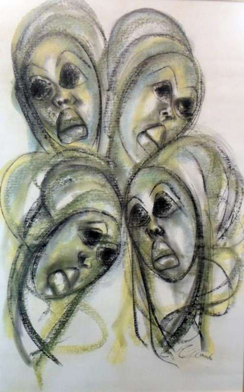 A Maseko - Four Abstract Faces - Absolutely stunning! - Invest now!!