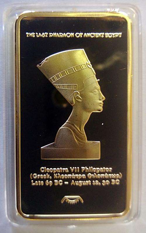 Cleopatra VII Ancient Egypt 1oz 24k gold clad bar
