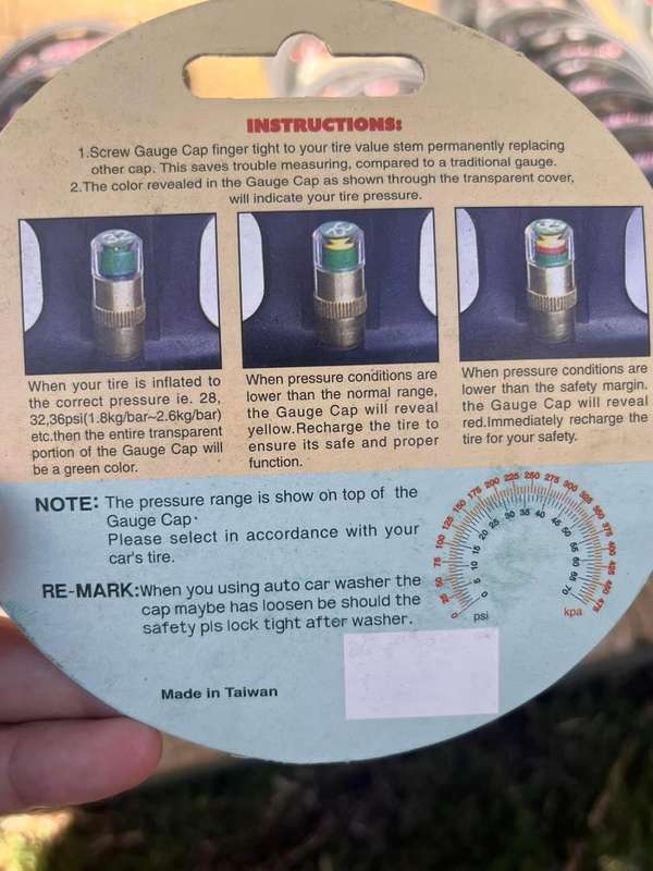 5x tyre gauge caps