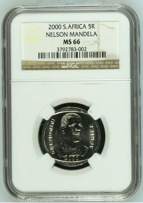 FINEST KNOWN!! MS66 Mandela R5 year 2000