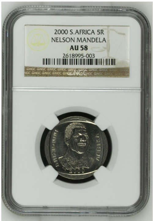 AU58 Mandela R5 year 2000