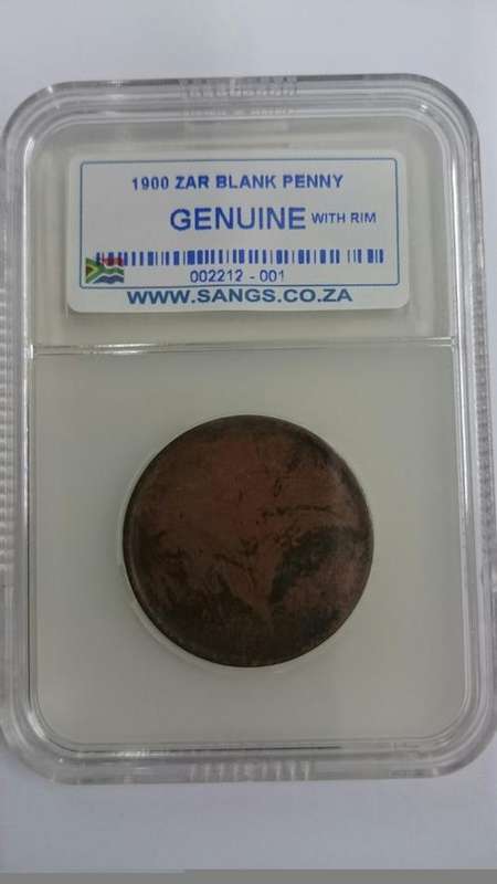 1900 ZAR Blank Penny - with rim