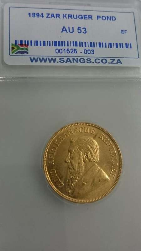 1894 ZAR Pond. Fantastic graded AU53