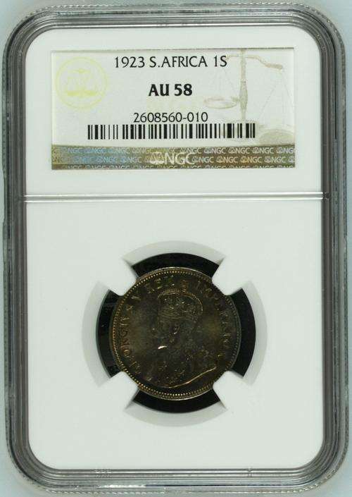 1923 Union of SA 1 shilling | NGC graded AU58 | Must see