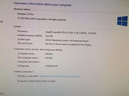 HP Z440 PC BOX ONLY