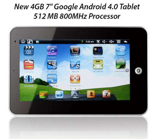 *Free Shipping* New 4GB 7" Google Android 4.0(Latest Version) Tablet 512 MB RAM 800MHz Processor