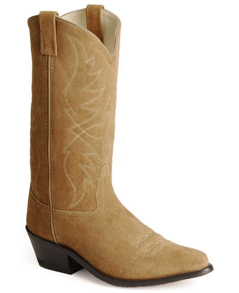 Old West Roughout Suede Cowboy Boots Size 10 1/2 D USA