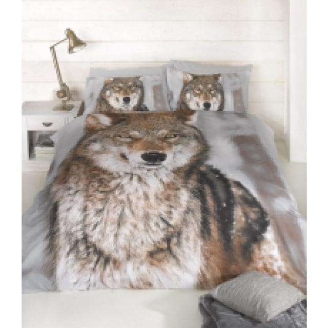 WOLF DUVET WHITE - 3D DUVET SET KING SIZE