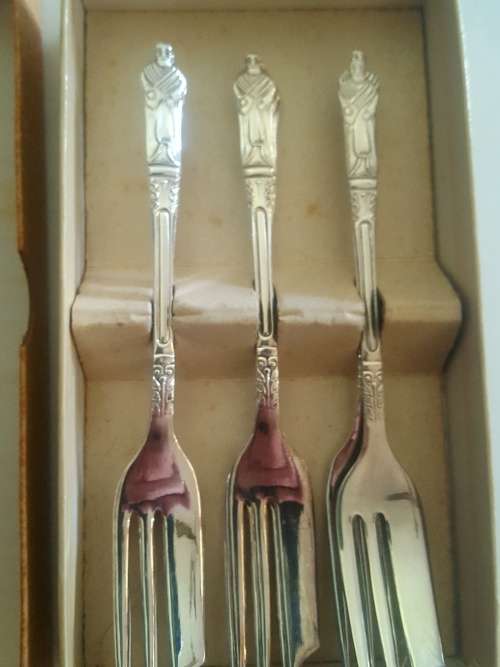 Sipelia registered Apostel cake fork set (6 Forks)Made  EPNS Sheffield England