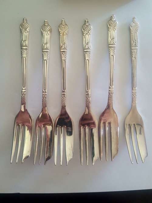 Sipelia registered Apostel cake fork set (6 Forks)Made  EPNS Sheffield England