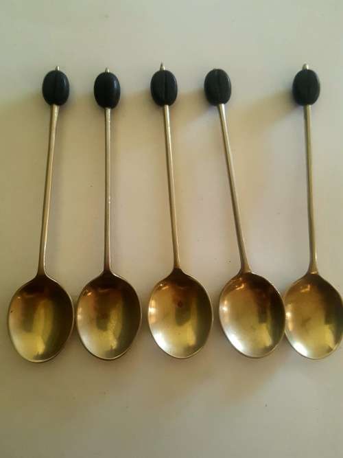 Set of 4 coffee bean spoons marked EPNS