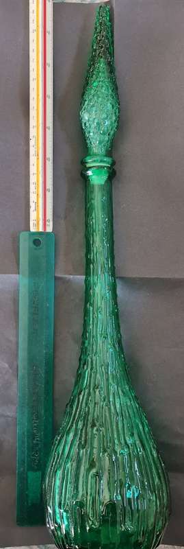 WOW! Amazing green "genie" vintage bath salts bottle. Made in Italy. 58 cm  tall