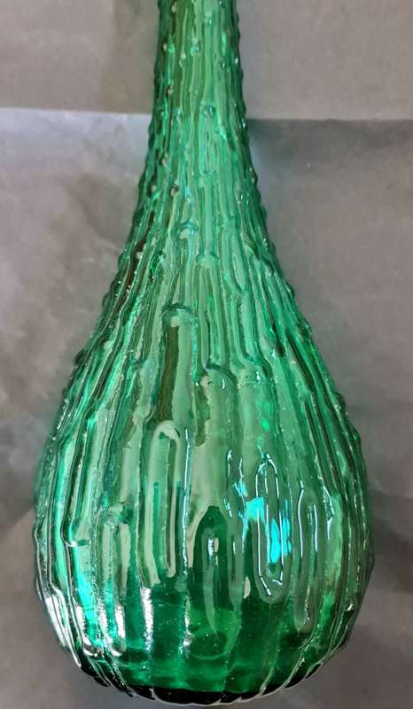 WOW! Amazing green "genie" vintage bath salts bottle. Made in Italy. 58 cm  tall
