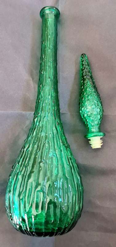 WOW! Amazing green "genie" vintage bath salts bottle. Made in Italy. 58 cm  tall