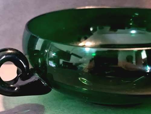 Vintage Kumela Green Glass Dessert Bowls, Set of 2