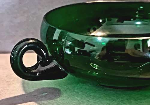 Vintage Kumela Green Glass Dessert Bowls, Set of 2