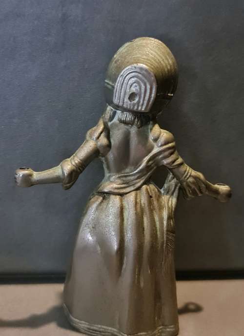 Antique pewter maiden candlelabra Little Matchgirl candle snuffer