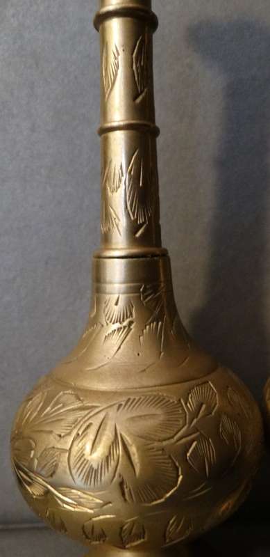 Beautiful set of etched Indian rose water / incense diffuser