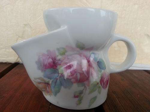 DECAL CERAMIC SCUTTLE SHAVING MUG  WITH ROSES