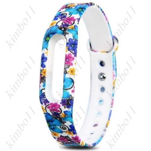 Replacement Blue Floral Pattern Xiaomi Miband Bracelet Wrist Strap for Miband / Miband 1S Smart Watc