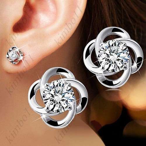 Women's Lucky Clover 925 Sterling Silver Stud