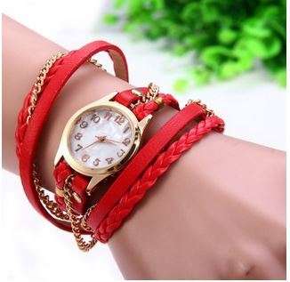 Women Antique Weave Bracelet Analog Wrist Watch - 9 Colors
