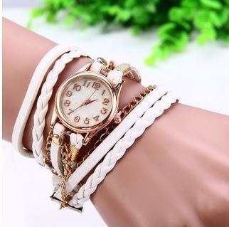 Women Antique Weave Bracelet Analog Wrist Watch - 9 Colors