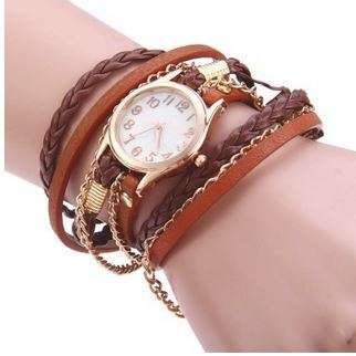 Women Antique Weave Bracelet Analog Wrist Watch - 9 Colors