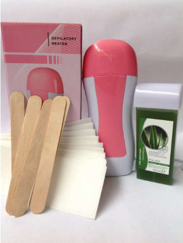 Wax Heater Hair Removal Machine Set (Wax, Depilation Paper, +30 Wooden Spatulas,12 Different Scents)
