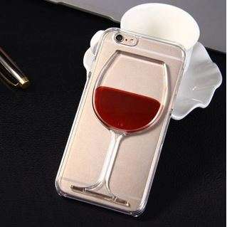 3D Liquid Flow Red Wine Glass Cover Case for iPhone 6 6S