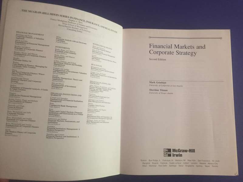 University Textbook: Financial Markets and Corporate Strategy