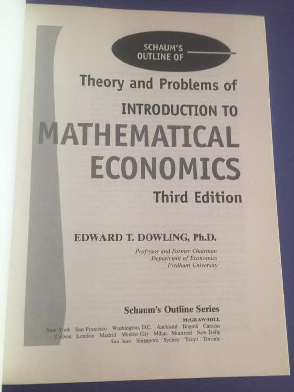 University Textbook: Introduction to Mathematical Economics